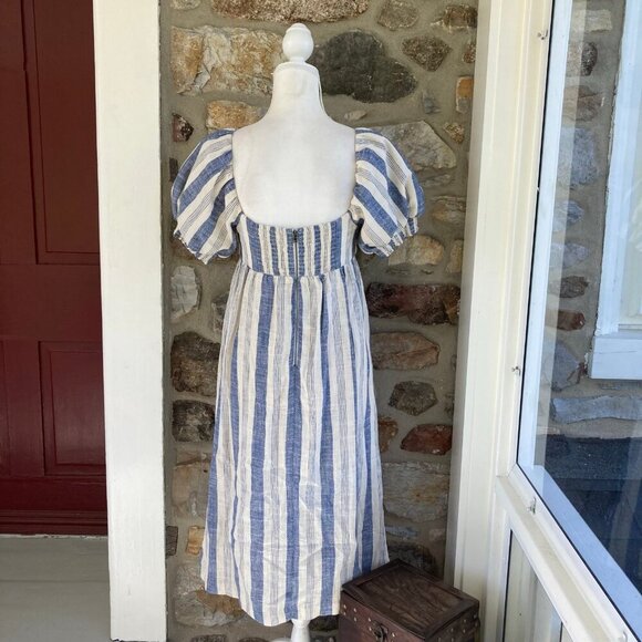 ALICE + OLIVIA BY STACEY BENDET Bauery Puff Sleeved Striped  Midi Dress $375 - Picture 7 of 12